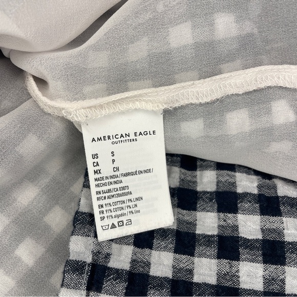 American Eagle Gingham Cutout Mini Dress | Tie Back | Adjustable Straps | Size S - Picture 6 of 6